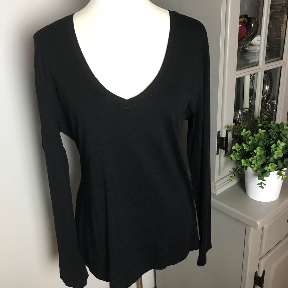 Banana Republic Black Long Sleeve T-Shirt Sz L